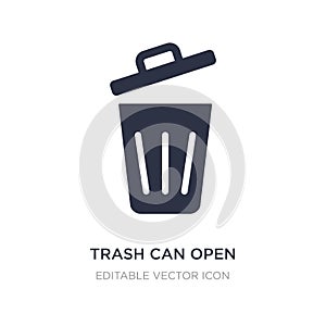 trash can open icon on white background. Simple element illustration from Tools and utensils concept