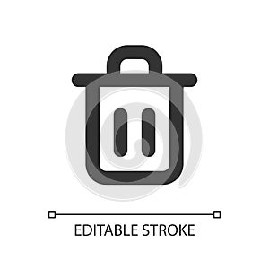 Trash can pixel perfect linear ui icon