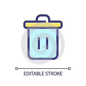Trash can pixel perfect RGB color ui icon
