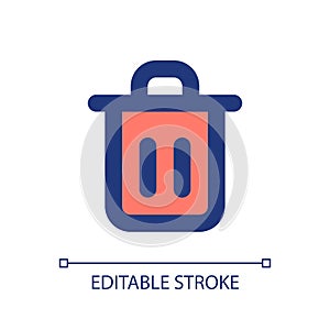 Trash can pixel perfect RGB color ui icon