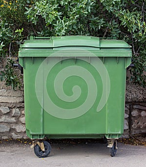 Trash can plastic green