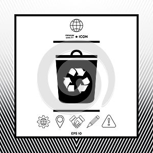 Trash can, recycle bin icon