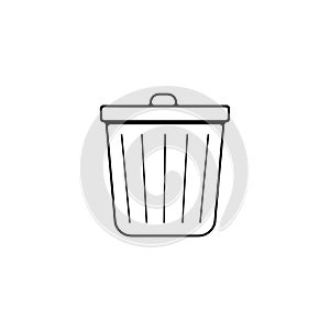 Trash can recycle bin thin line icon. recycle bin linear outline icon