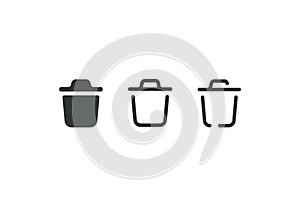 Trash Can, Rubbish Bin Flat Vector Icon. Trash Can, Rubbish Bin. Flat Vector Icon illustration.