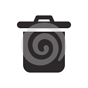 Trash Can, Rubbish Bin. Simple vector modern icon design illustration