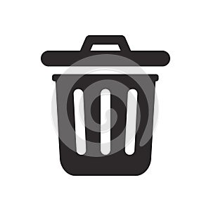 Trash Can, Rubbish Bin. Simple vector modern icon design illustration