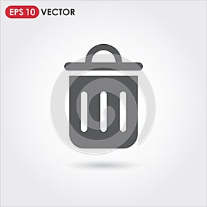 trash can ui web button. vector icon