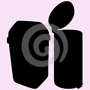 Trash can vector silhouette
