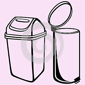 Trash can vector silhouette