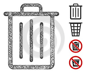 Trash Can Web Vector Mesh Illustration