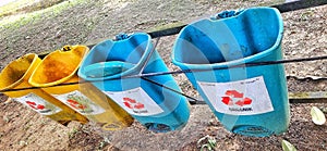 trash cans in the park