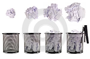 Trash And collection of various balls