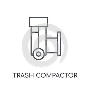 trash compactor linear icon. Modern outline trash compactor logo