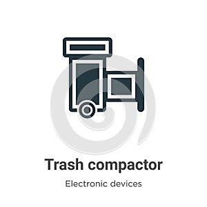 Trash compactor vector icon on white background. Flat vector trash compactor icon symbol sign from modern electronic devices