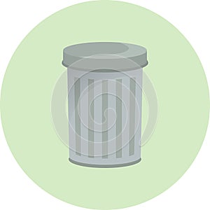 Trash container icon, waste container, recycling bin, dustbin, semi flat vetor illustration