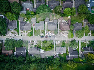 Trash and debris outside of Houston homes