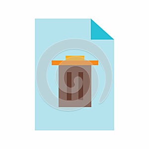 Trash Document icon vector image.