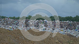 Trash dump landfill site with waste materials