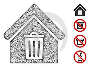 Trash House Web Vector Mesh Illustration