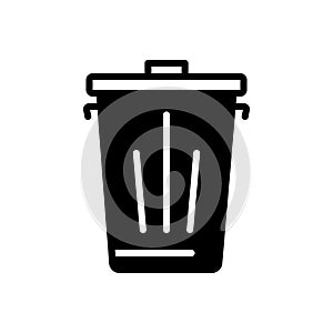 Black solid icon for Trash, dustbin and garbage
