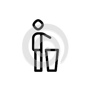 Trash icon. Man and recycle icon