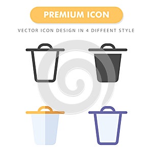 Trash icon pack isolated on white background. for your web site design, logo, app, UI. Vector graphics illustration and editable