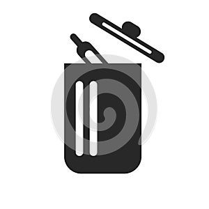 Trash icon vector sign and symbol isolated on white background, Trash logo concept