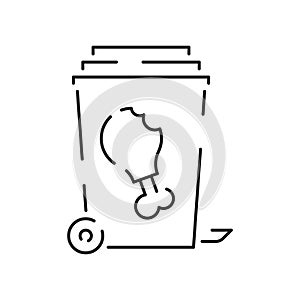 Trash line icon vector. Recycle material illustration sign. Green symbol Rubbish, garbage food