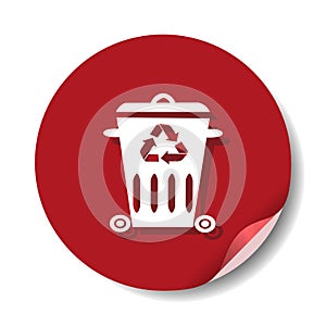 Trash recycling label, illustration