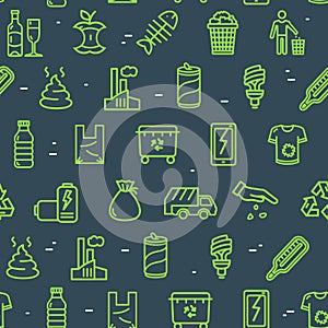 Trash Signs Seamless Pattern Background. Vector