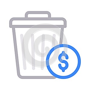 Trash vector  color line icon