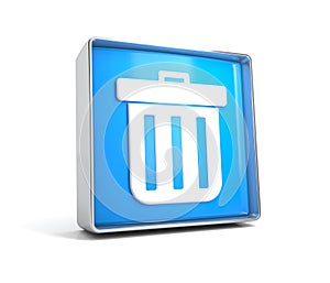 Trash - web button isolated on white background