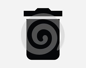 Trashcan Icon Dustbin Dust Bin Trash Can Delete Remove Eliminate Discard Rubbish Waste Basket Shape Sign Symbol EPS Vector