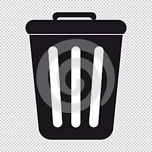 Trashcan - Vector Icon - Isolated On Transparent Background