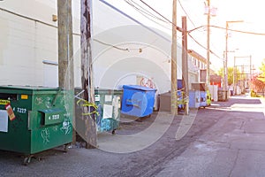 trashcans on streets city