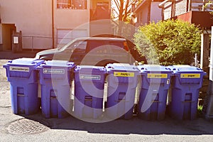 Trashcans on streets city