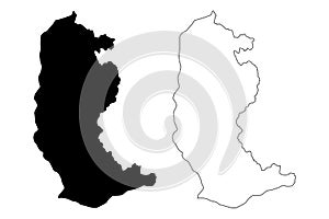 Trashiyangtse District Districts of Bhutan, Kingdom of Bhutan map vector illustration, scribble sketch Trashi Yangtse map