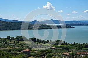 The Trasimeno lake at summer near Passignano