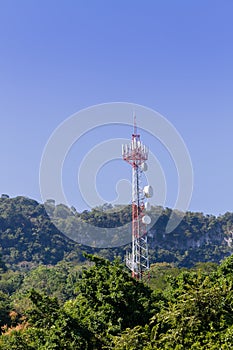Trasmission tower in the jungle