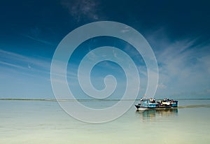 Trasportation Ferry carrying People and vehicals at Brahmaputra River Assam