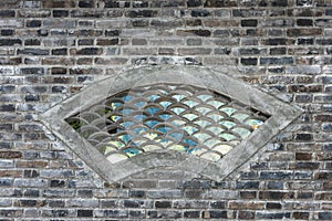 Trational brick window in chinese garden