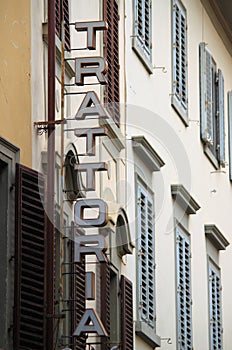 Trattoria sign in Italy photo