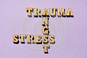 Trauma, Stress, Angst, words as banner headine