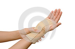 Trauma of wrist with brace