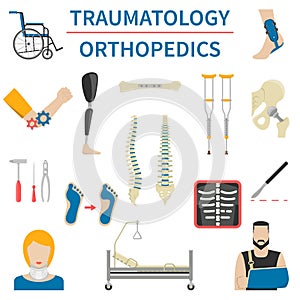 Traumatology And Orthopedics Icons photo