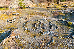 Mysterious stone labyrinth in Upper Swabia photo