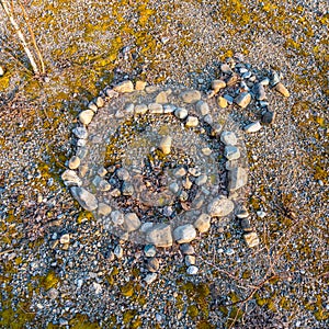 Mysterious stone labyrinth in Upper Swabia photo