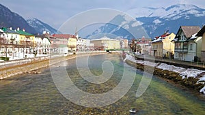 Traun river in Bad Ischl, Austria