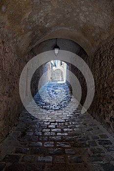 Traunergassl in Duernstein, in the Wachau Valley, Austria