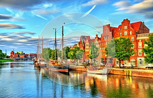 The Trave River in Lubeck - Germany photo